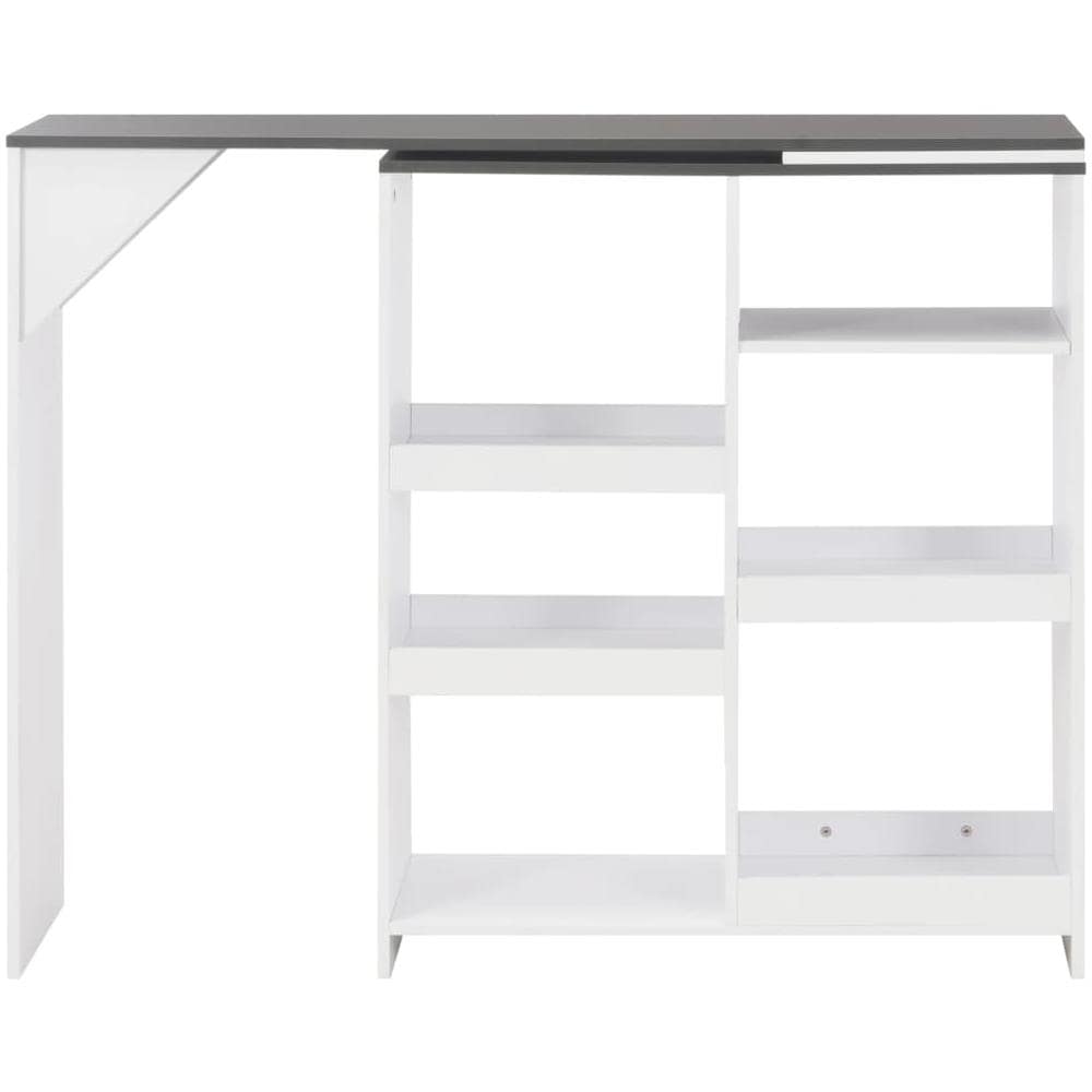 Tavolo da Bar con Scaffale Mobile Bianco 138x39x110 cm - Foto 14