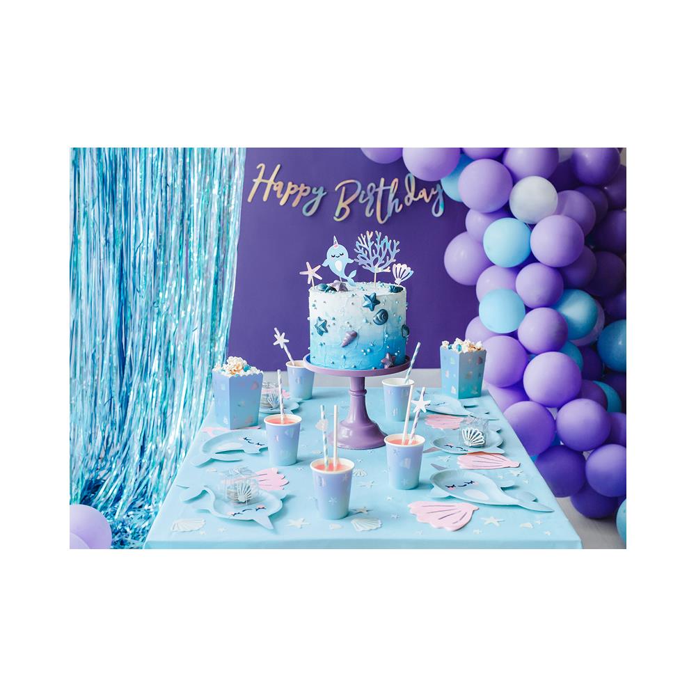 Partydeco - Tenda Scintillante A Frange Celesti Metallizzate - Foto 2