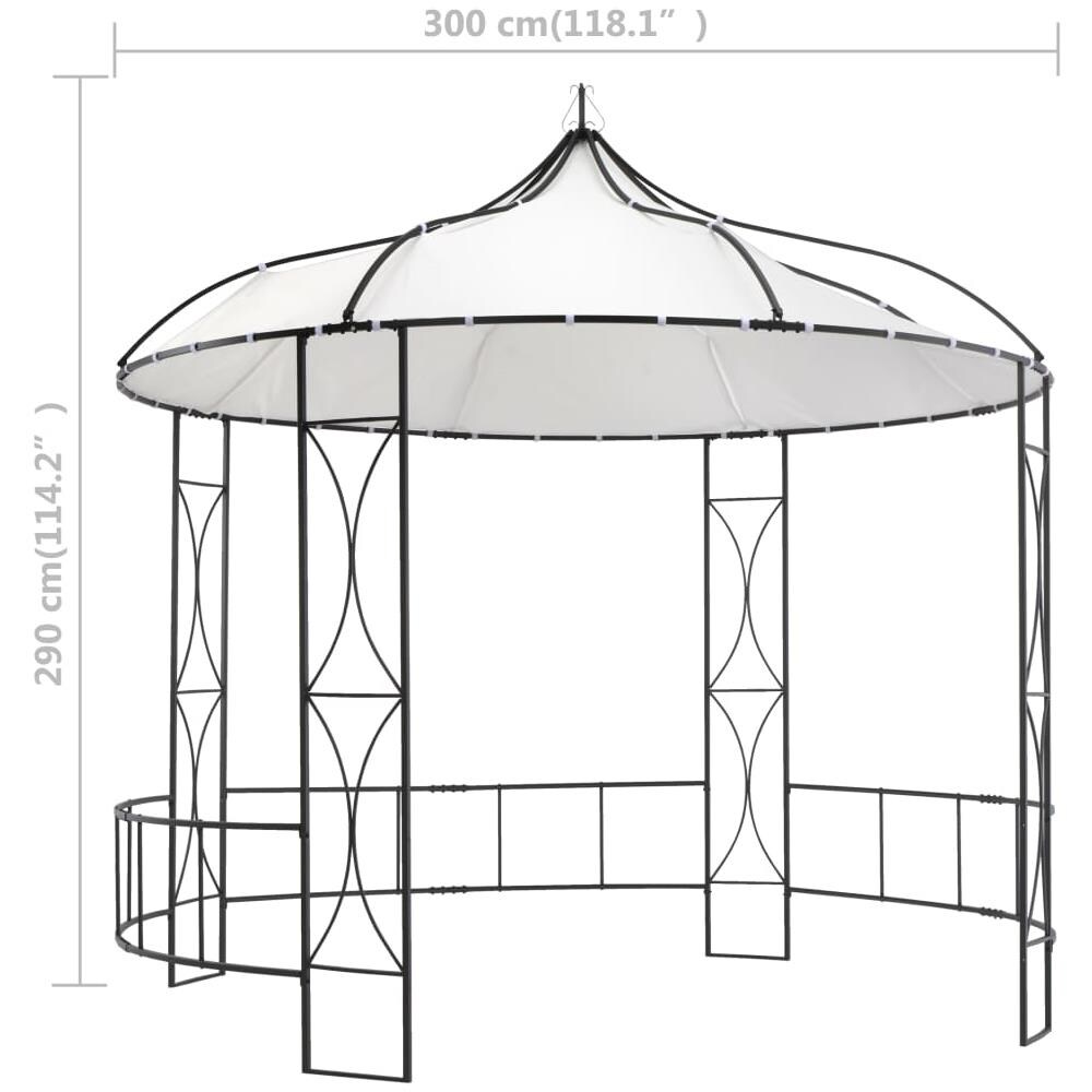 Gazebo 300x290 Cm Bianco Rotondo - Foto 12