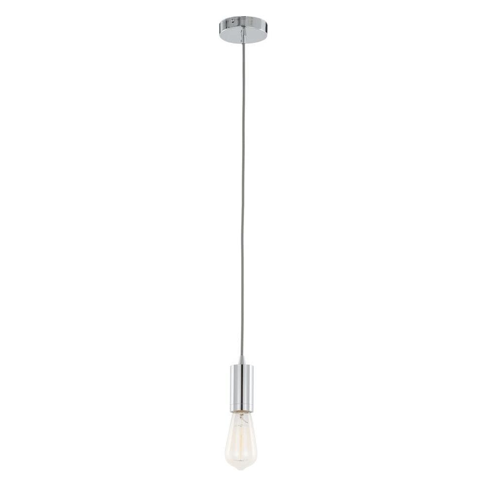Portalampade Sospeso Moderno Cromato 1 Luce, E27 - Foto 2