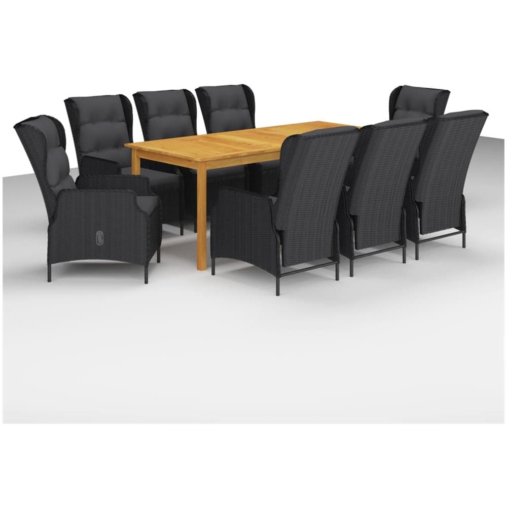 Set Da Pranzo Da Giardino 9 Pz Grigio Scuro - Foto 1