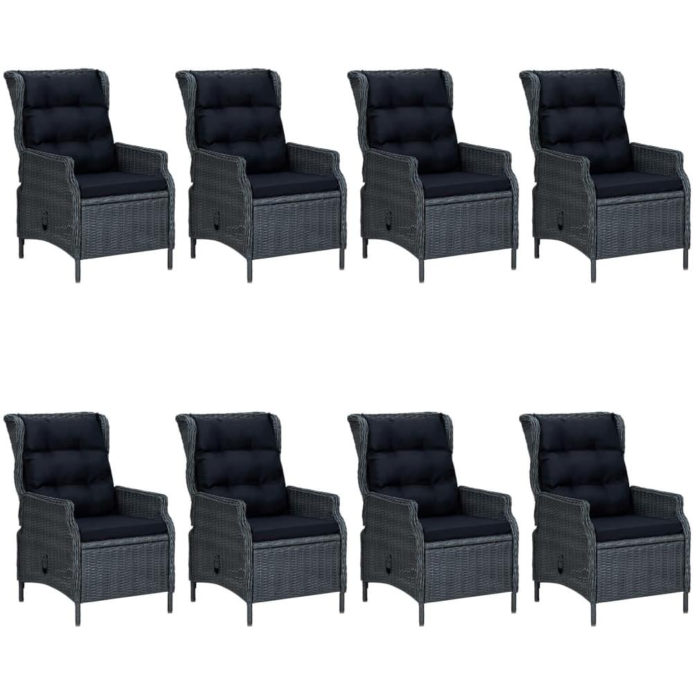 Set Da Pranzo Da Giardino 9 Pz Grigio Scuro - Foto 3