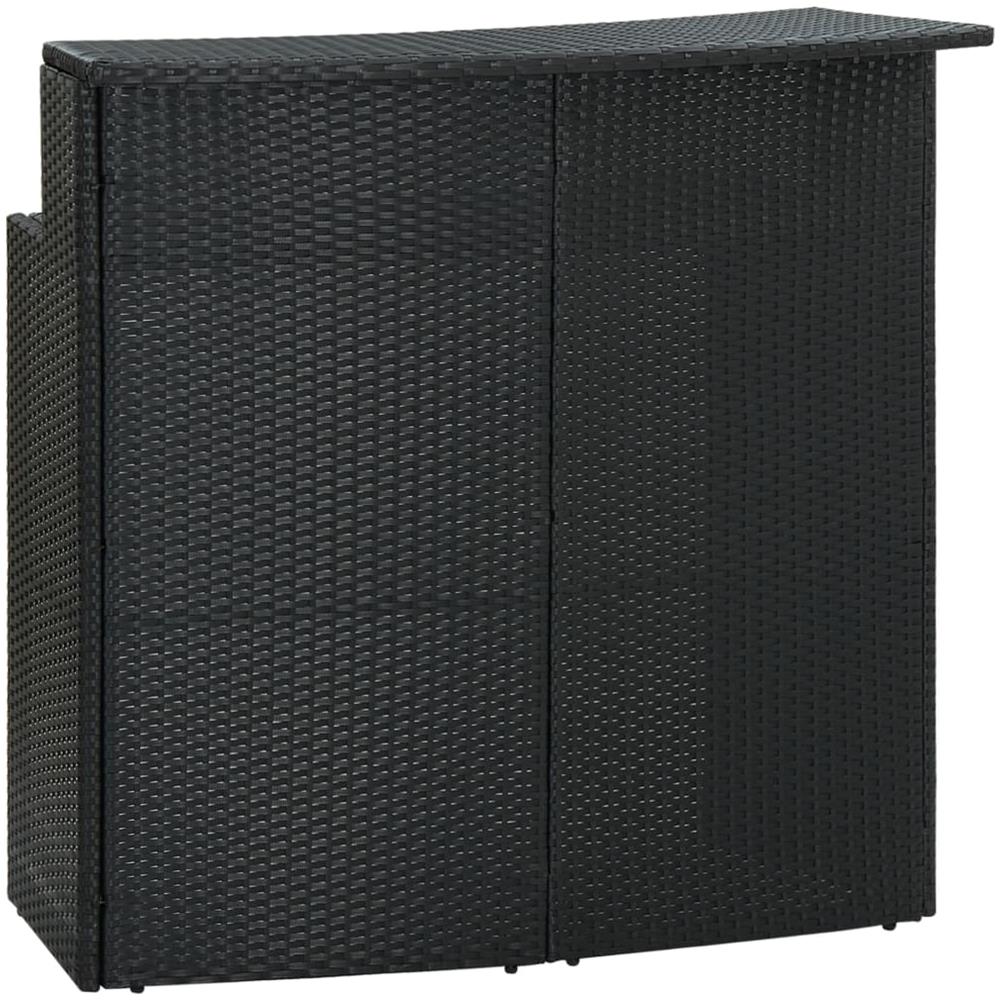 Tavolo Da Bar Per Esterni Nero 120x55x110 Cm In Polyrattan - Foto 1