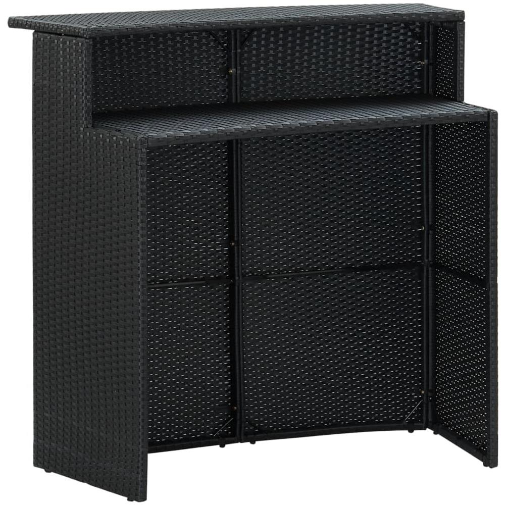 Tavolo Da Bar Per Esterni Nero 120x55x110 Cm In Polyrattan - Foto 3