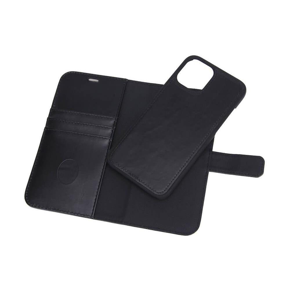 Custodia Per Cellulare In Pelle Con Protezione Dalle Radiazioni Per Iphone 12 Pro Max 2in1 Cover Magnetica Nera A 3 Led Rfid - Foto 2