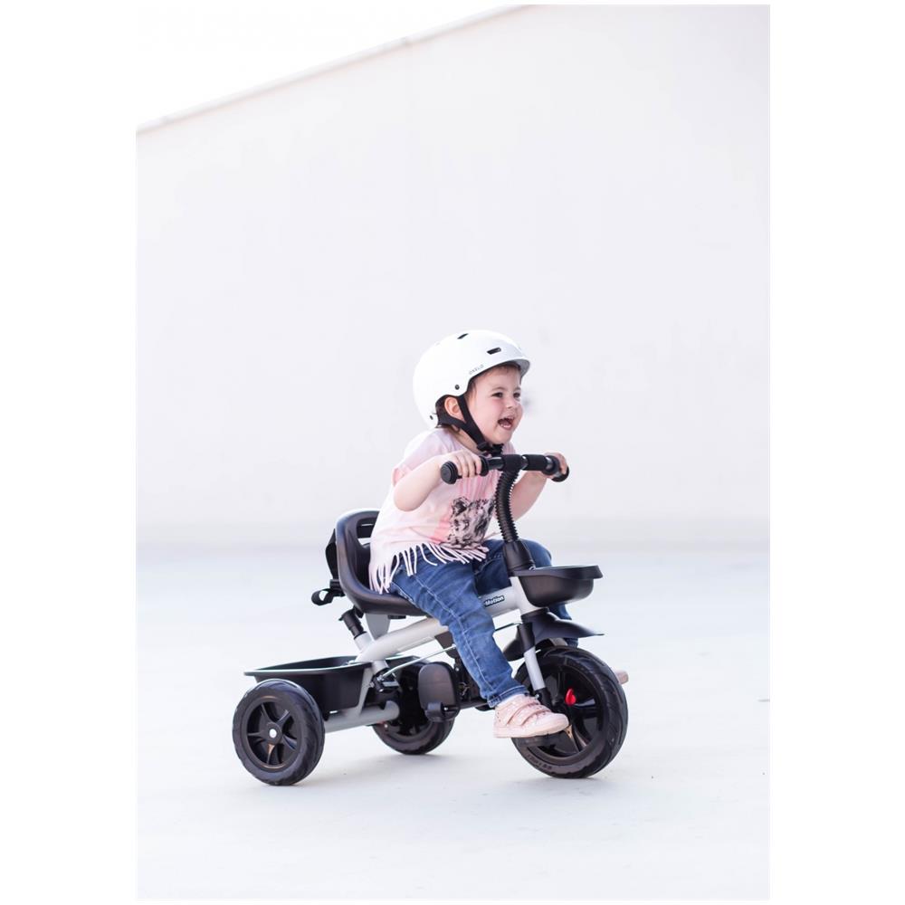 Triciclo Per Bambini Con Maniglia Di Comando Per Genitori, Cinture Di Sicurezza, Sella Comoda, Ruote Larghe, Tobi Vector Per Ragazzi E Ragazze, Prima Bicicletta, Colore: Grigio - Foto 2