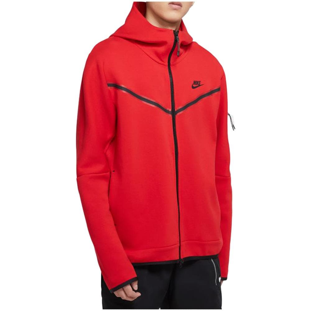 Felpa Da Uomo Con Cappuccio E Full Zip Tech Fleece Rossa Taglia Xl Codice Cu4489-657 - Foto 1