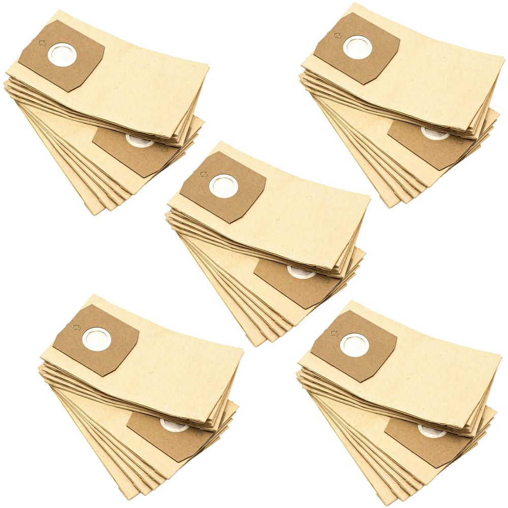 Vhbw 5 Sacchetti Per Aspirapolvere In Microfibra - Sostituiscono Milwaukee 4058546360443 E 4932478762 - Dimensioni 40x19,5 Cm, Colore Bianco/Marrone - 2