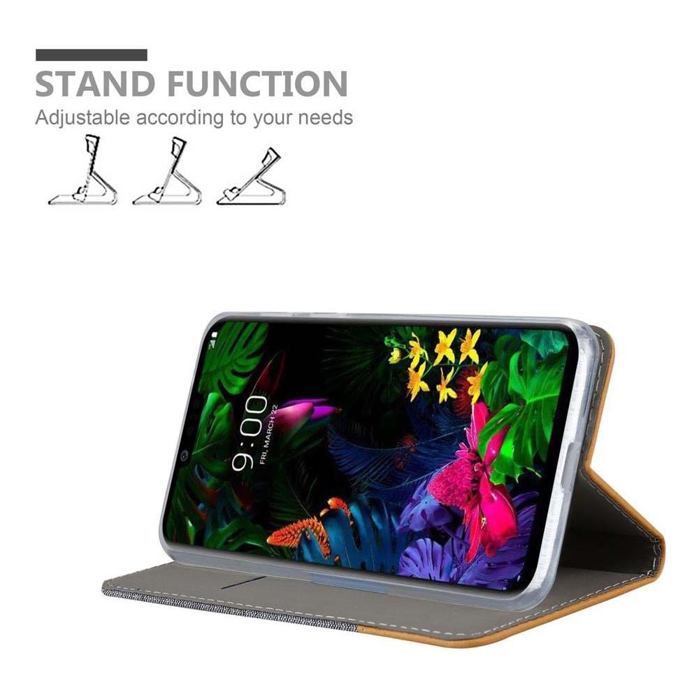 Custodia Compatibile Con Lg G8 Thinq In Grigio Chiaro Marrone - Coperchio Protettiva Con Chiusura Magnetica, Funzione Stand E Tasca Per Le Carte - Foto 2