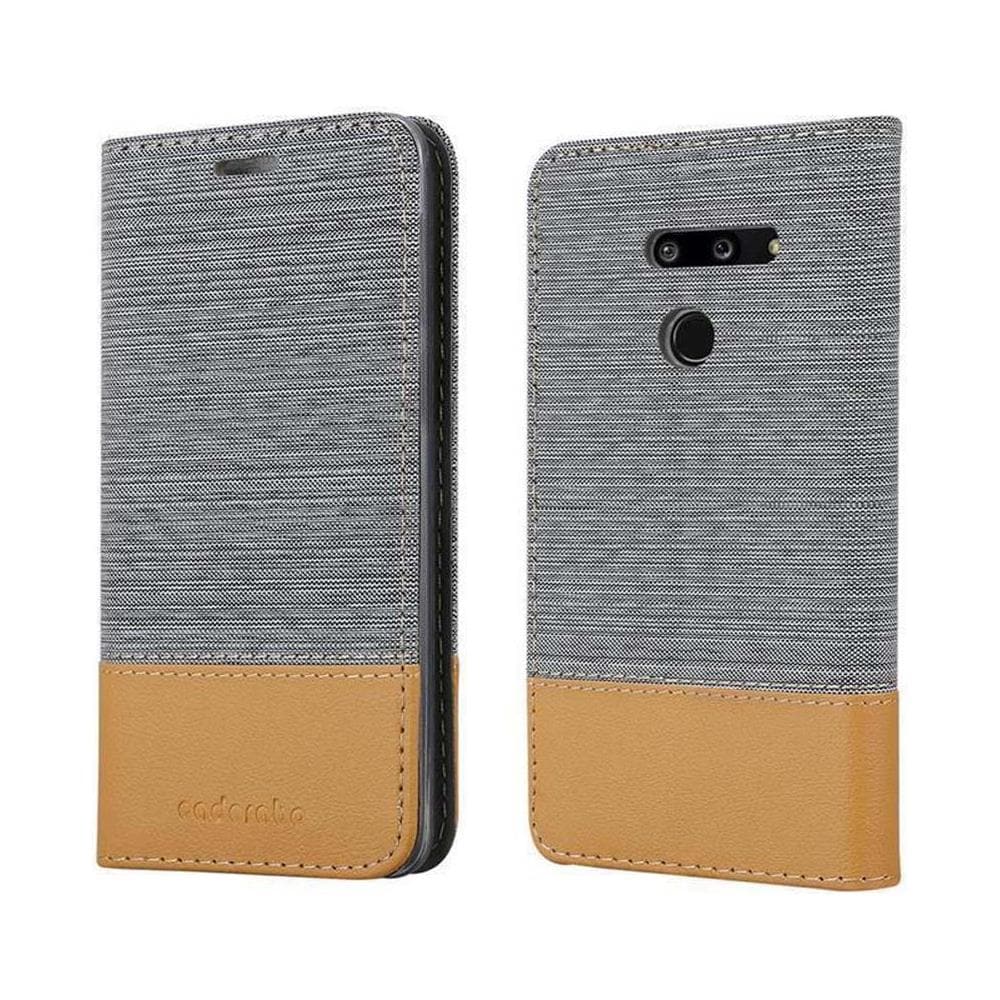 Custodia Compatibile Con Lg G8 Thinq In Grigio Chiaro Marrone - Coperchio Protettiva Con Chiusura Magnetica, Funzione Stand E Tasca Per Le Carte - Foto 8