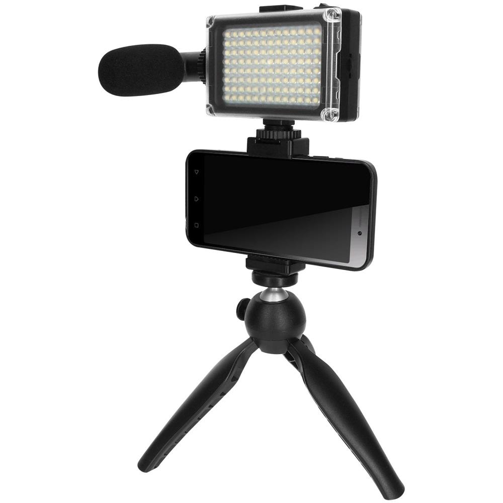 Kit Da Vlog Con Treppiedi Rigido, Microfono E Faretto A Led Puluz - Foto 2