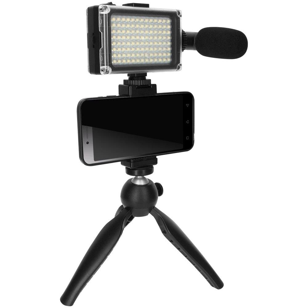 Kit Da Vlog Con Treppiedi Rigido, Microfono E Faretto A Led Puluz - Foto 1