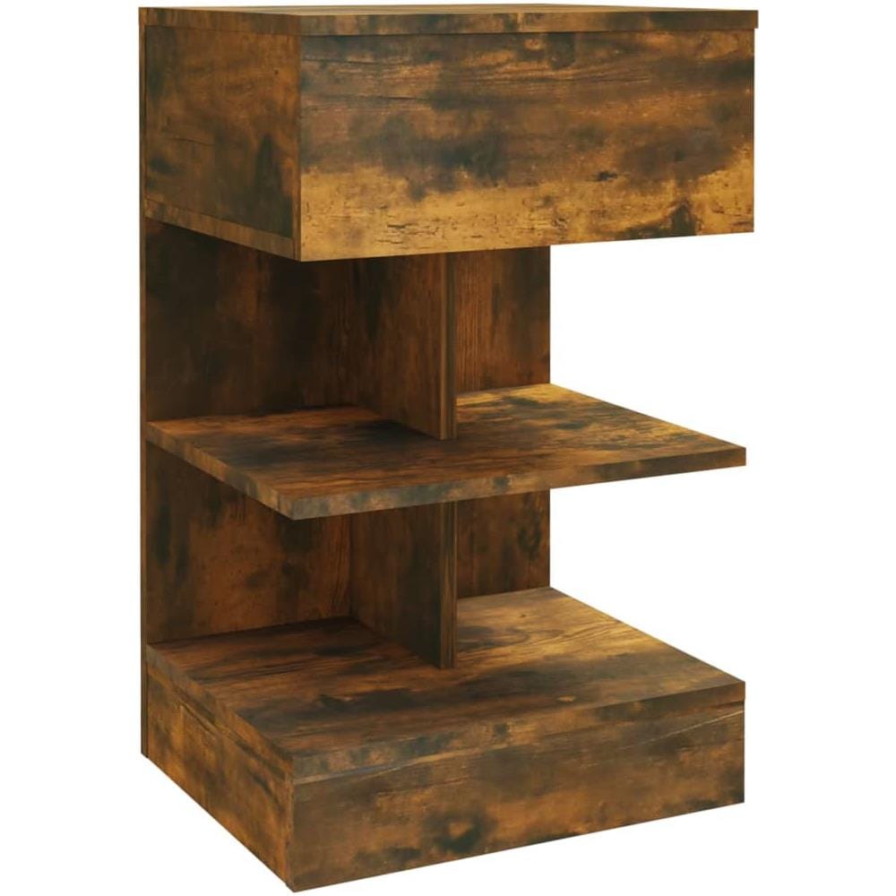 Comodino Rovere Fumo 40x35x65 Cm In Legno Multistrato - Foto 1