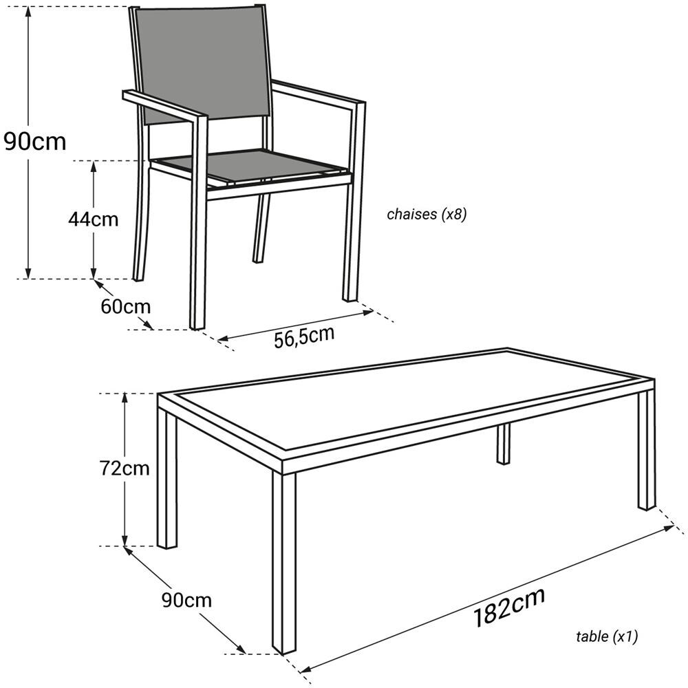 Set Di Mobili Da Giardino Bari In Textilene Grigio 8 Posti - Alluminio Bianco - Foto 2