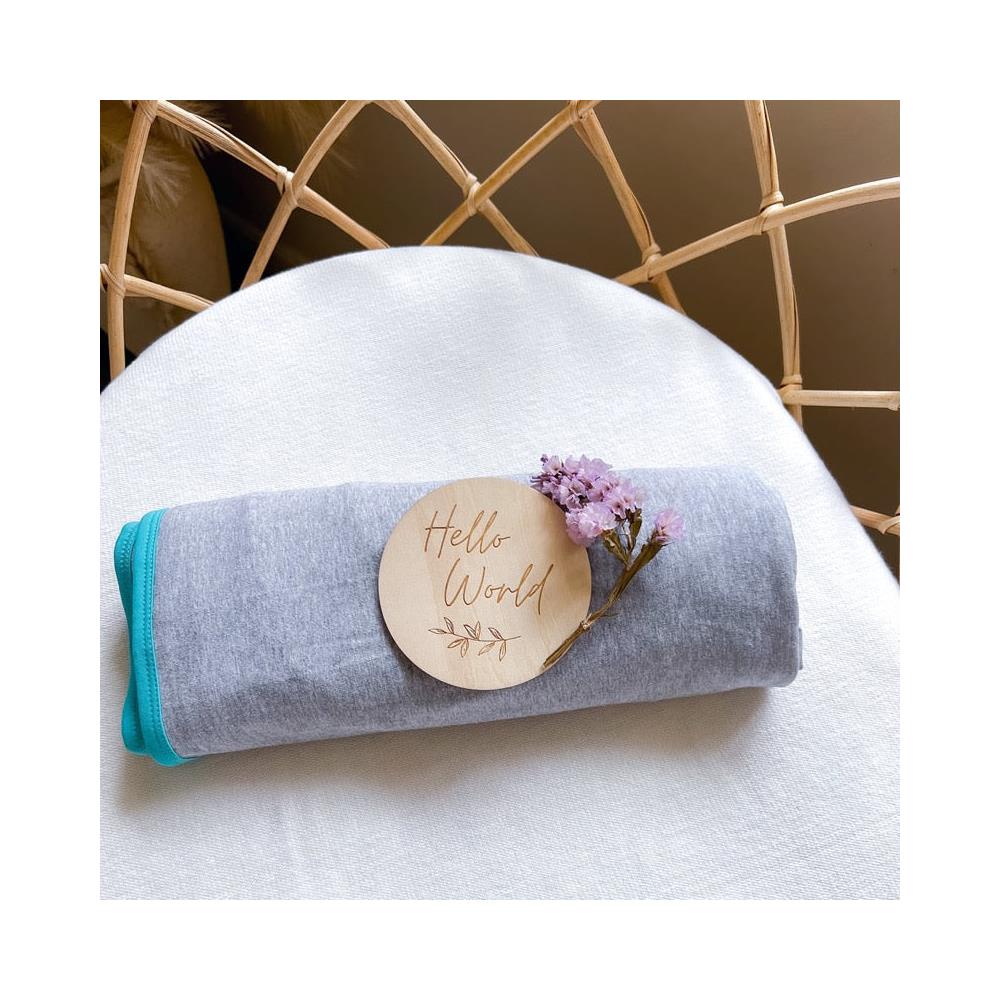 Koala Hugs Coperta Swaddle - Coperta Per Neonati 0-3 Mesi - Impacco Per Bambini - Grigio Freddo /teal - Foto 3