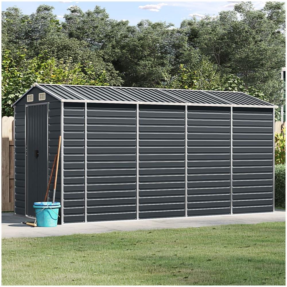 Capanno da Giardino Antracite 191x385x198cm in Acciaio Zincato - Foto 1