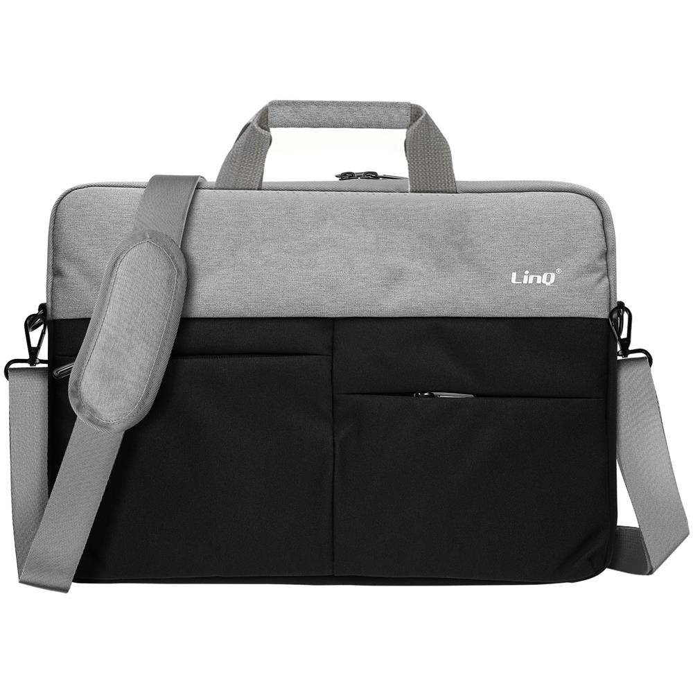 Borsa Per Computer Portatile 14 Pollici Impermeabile Tracolla Linq Nera Grigia - Foto 1