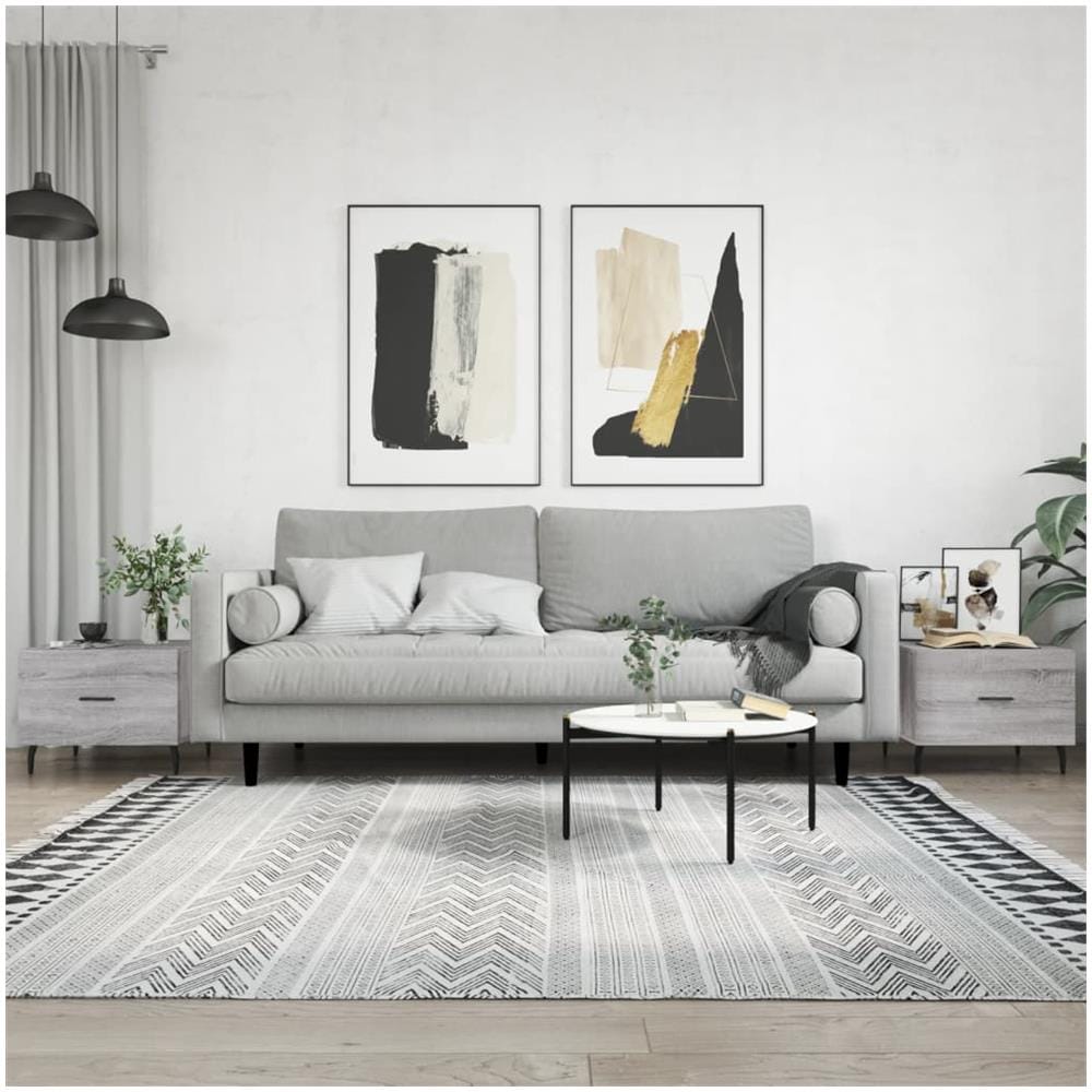 Tavolini Salotto 2pz Grigio Sonoma 50x50x40cm Legno Multistrato - Foto 1