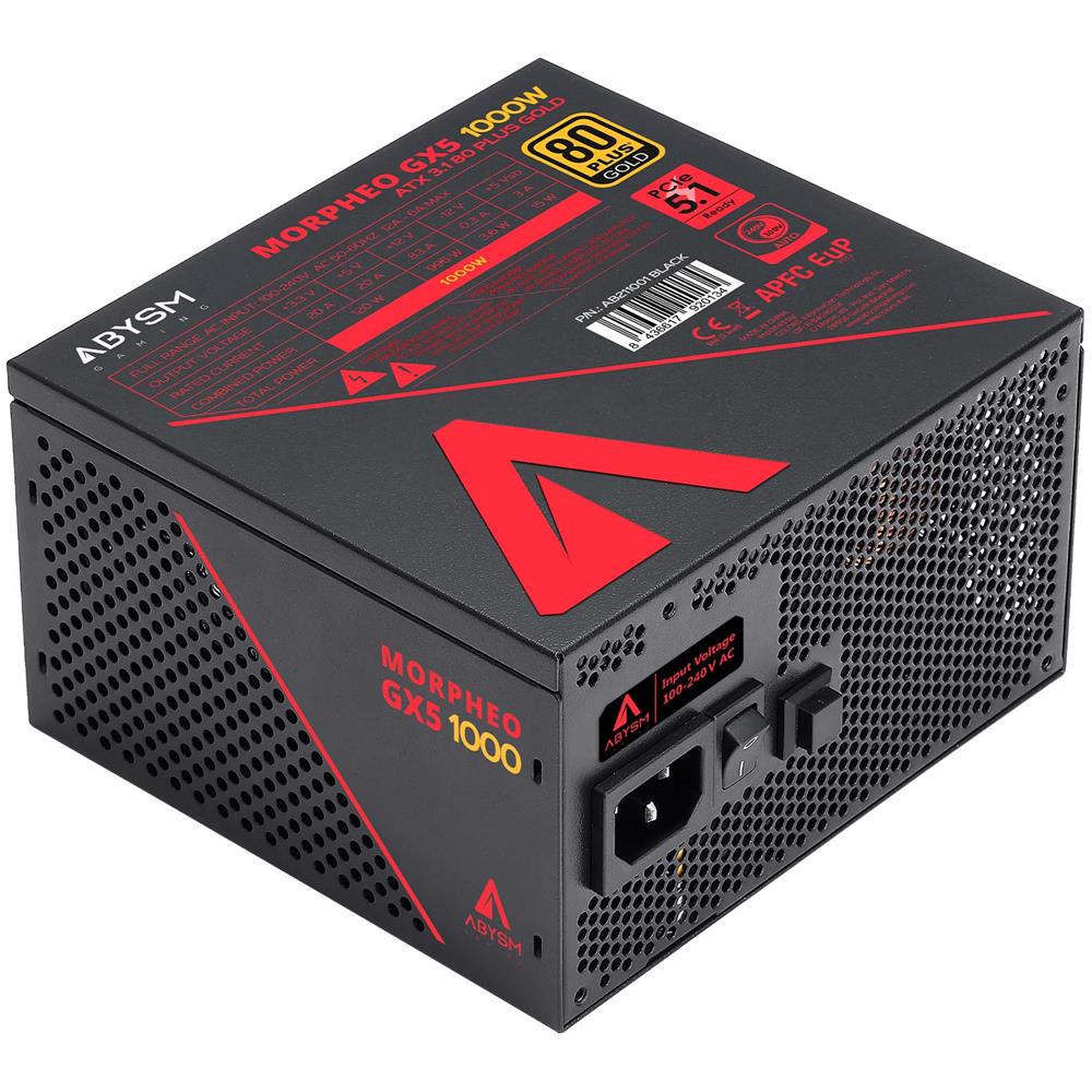 Alimentatore PC Morpheo GX5 80 PLUS Gold 1000W ATX Colore Nero /Rosso - Foto 2