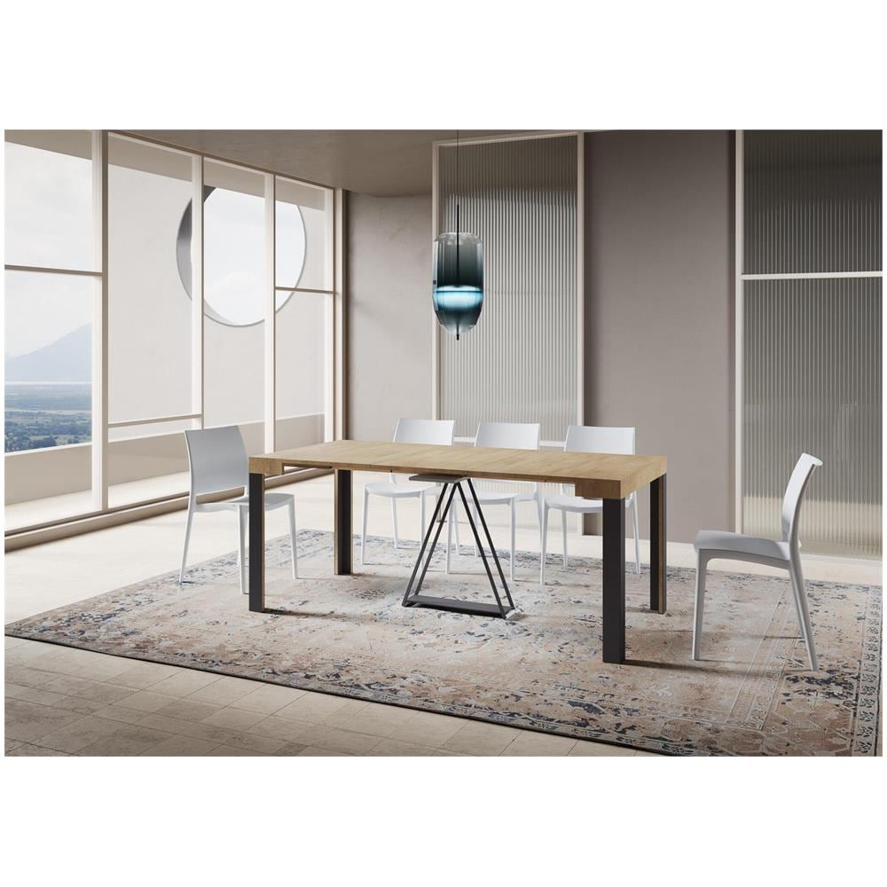 Consolle allungabile 90x40/196 cm Tarax Small quercia natura telaio antracite - Foto 3