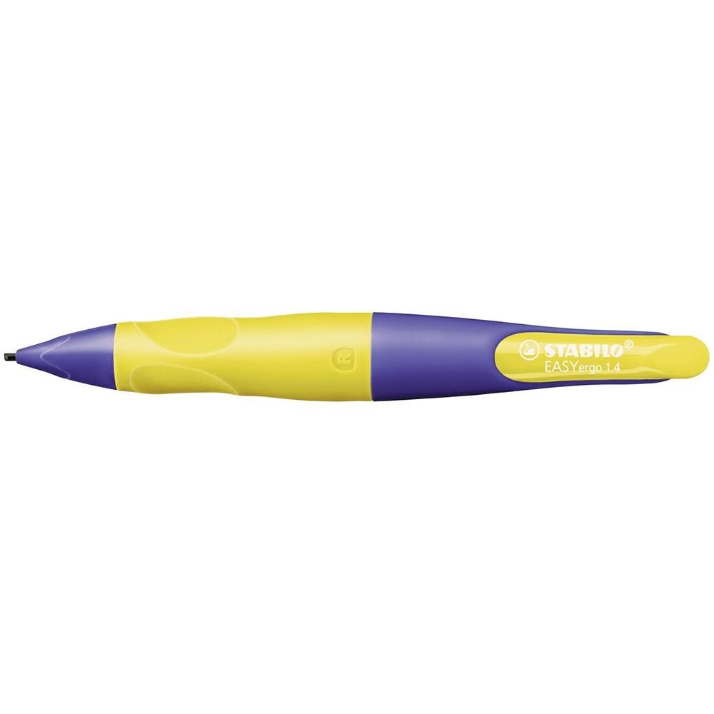 EASYergo 1.4 - Matita a scatto Ergonomica - Viola /Giallo per Destrimani - con 3 mine 1.4 mm gradazione HB - Foto 2