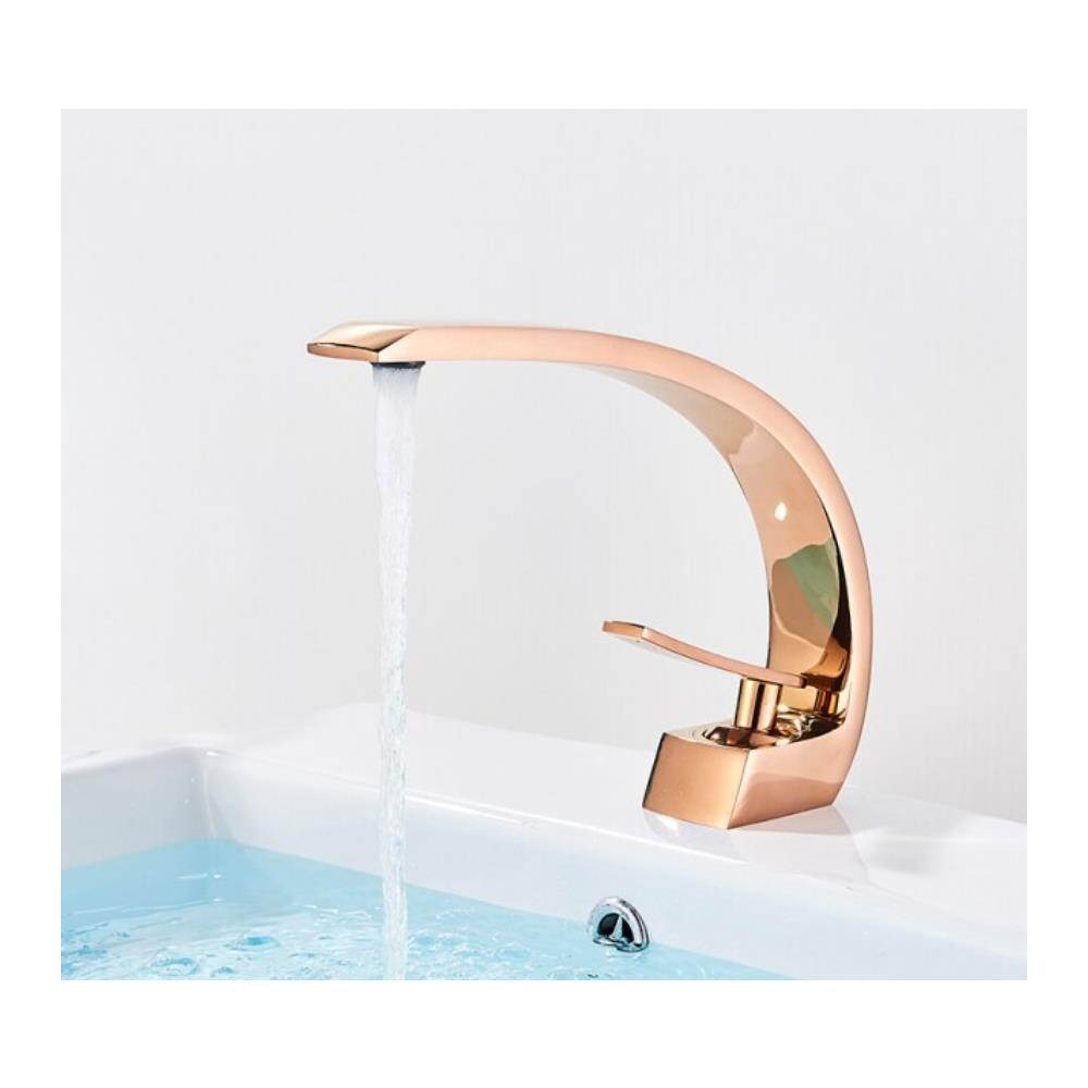 Rubinetto per lavabo da bagno, Blackswan, tipo M92, modello oro rosa, misura 16,6 cm - Foto 2
