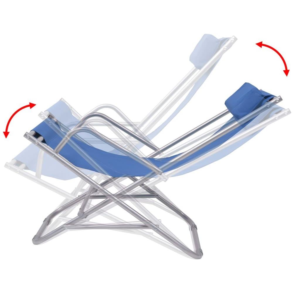 Sedie a Sdraio Reclinabili Set 2 pz Blu in Acciaio 69x61x94 cm - Foto 7