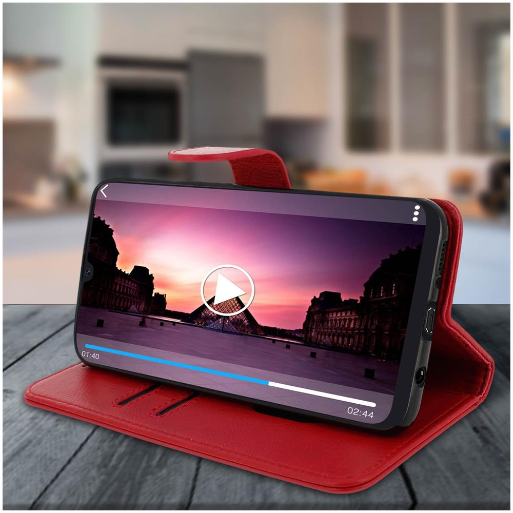 Custodia Galaxy A50 Portacarte Funzione Supporto Cover Silicone - Rosso - Foto 2