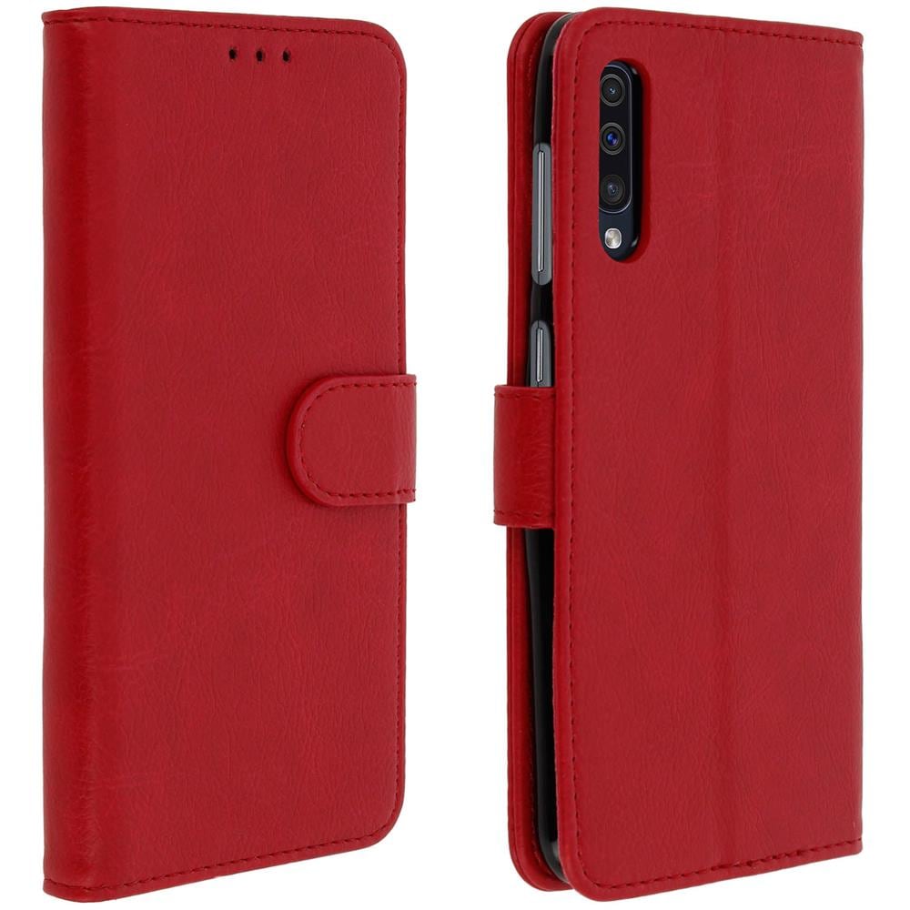 Custodia Galaxy A50 Portacarte Funzione Supporto Cover Silicone - Rosso - Foto 1