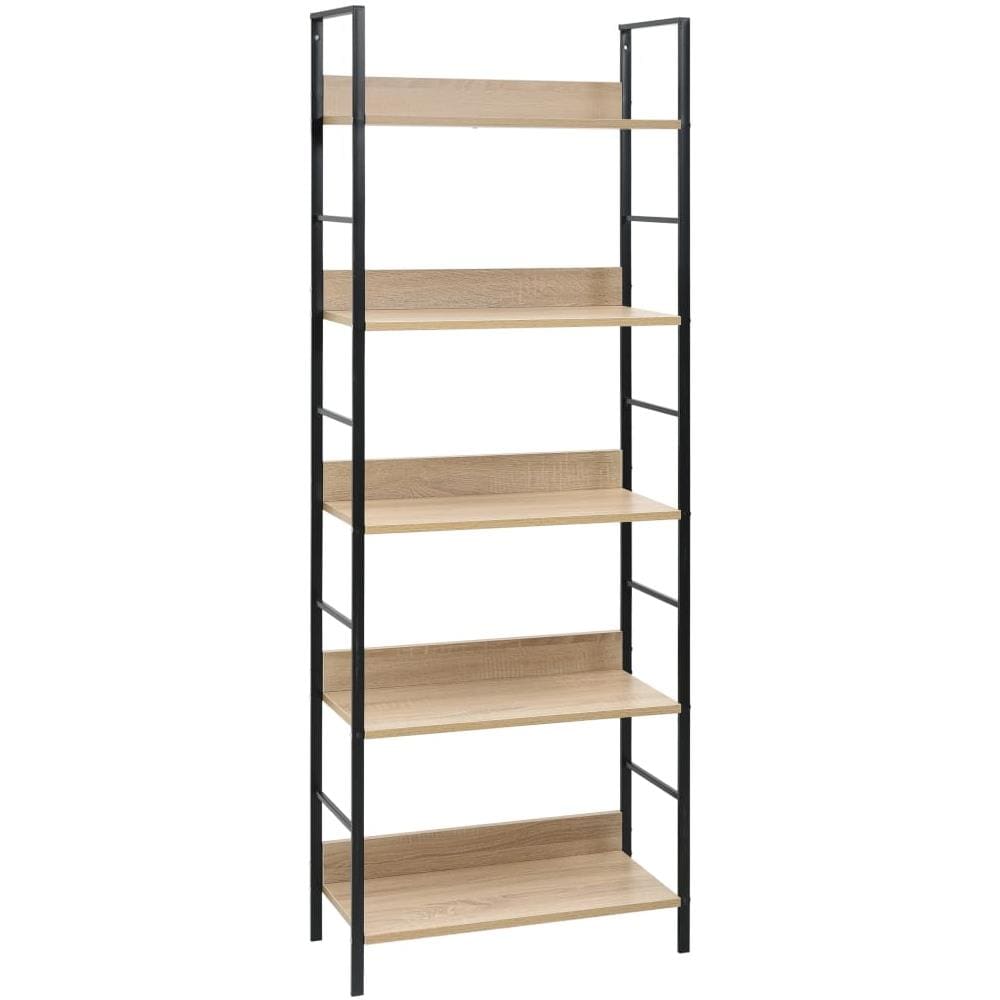 Scaffale Libri 5 Ripiani Rovere 60x27,6x158,5 Legno Multistrato - Foto 1