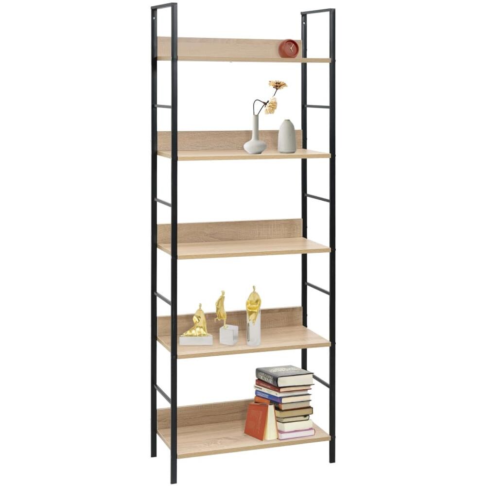Scaffale Libri 5 Ripiani Rovere 60x27,6x158,5 Legno Multistrato - Foto 2