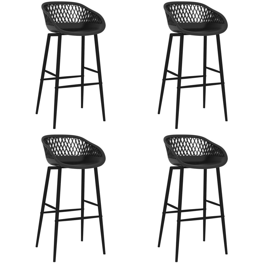 Sedie da Bar 4 pz Nere - Foto 1