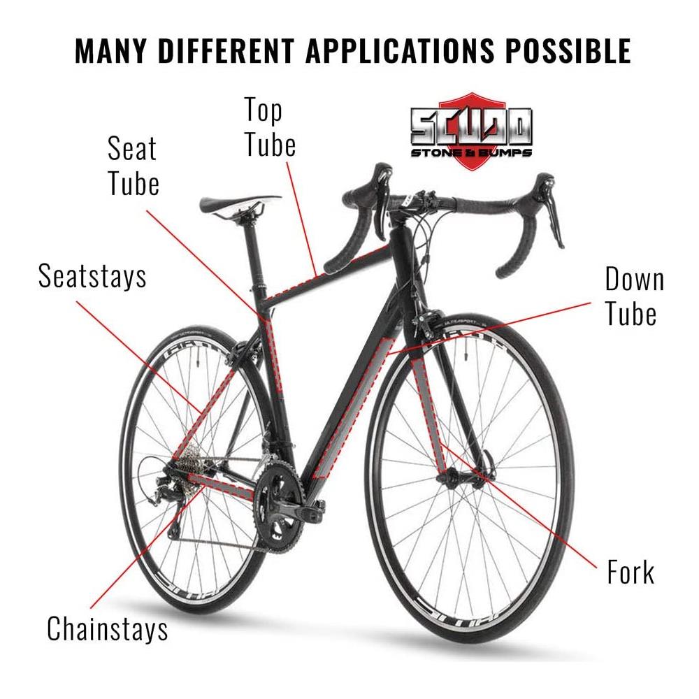 Nastro Adesivo Trasparente Scudo Per Protezione Telaio Bicicletta Spessore 0,3 Mm, 8 X 50 Cm - Foto 2