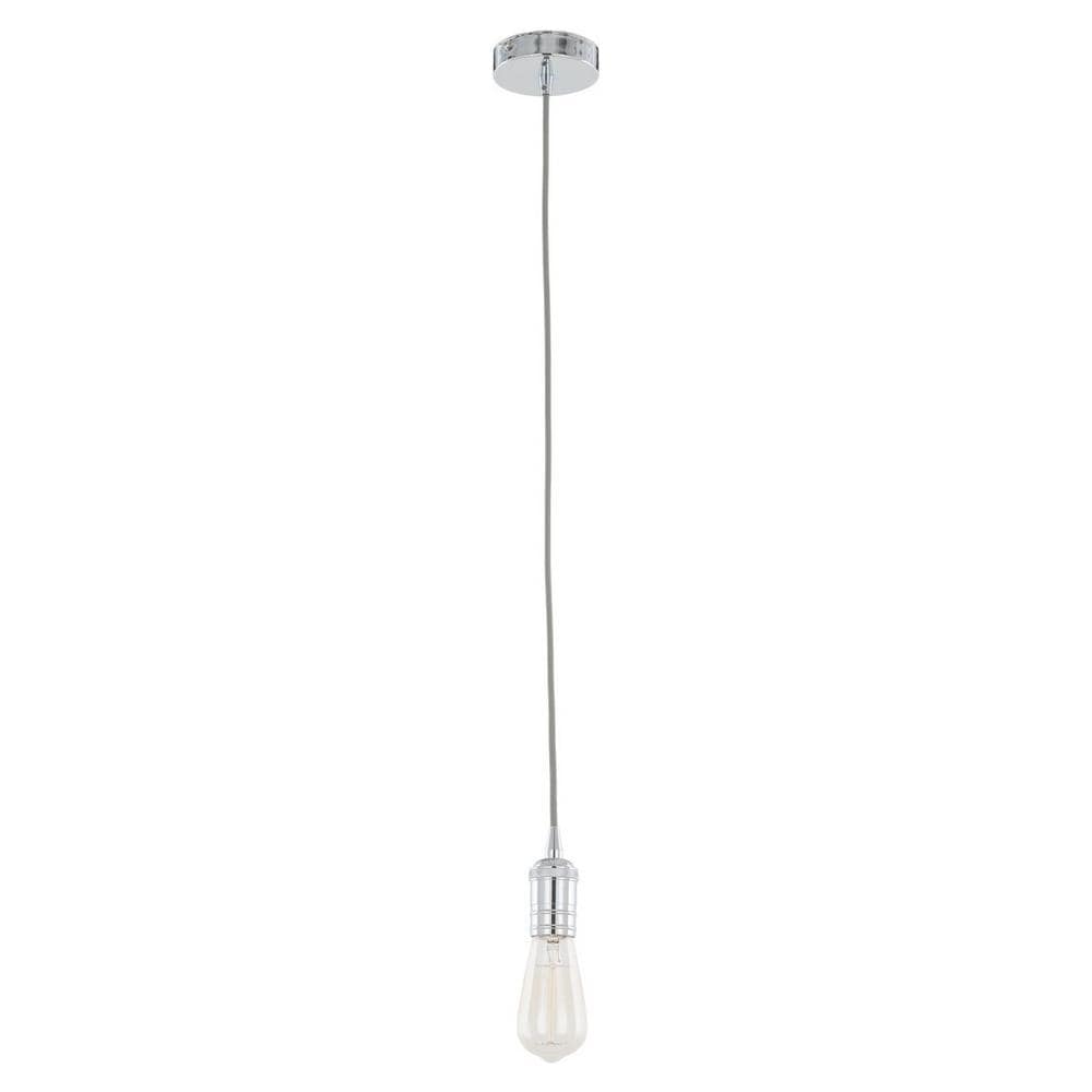 Portalampade Sospeso Moderno Cromato 1 Luce, E27 - Foto 2