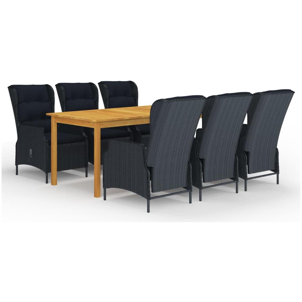 Set Mobili Da Pranzo Per Giardino 7 Pz Grigio Scuro - Foto 1