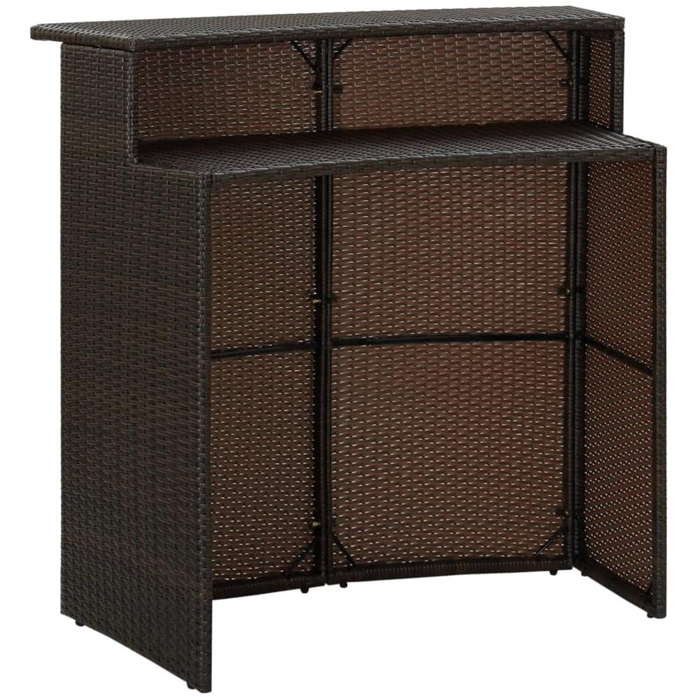 Tavolo Da Bar Per Esterni Marrone 120x55x110 Cm In Polyrattan - Foto 3