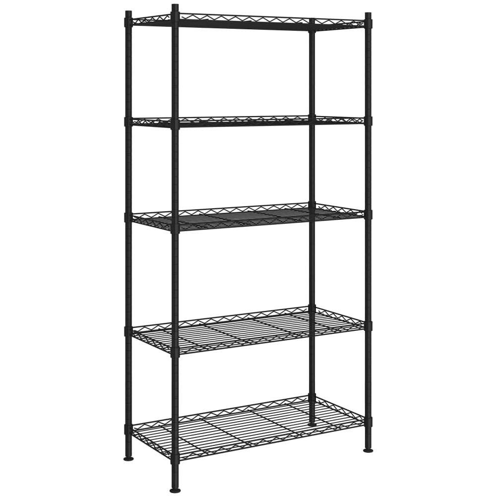 Scaffale a 5 Livelli 90x35x180 cm Nero 250 kg - Foto 1