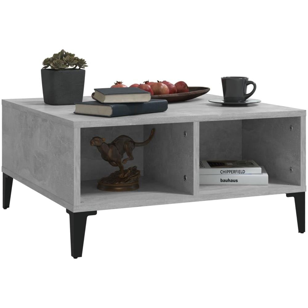 Tavolino da Salotto Grigio Cemento 60x60x30cm Legno Multistrato - Foto 2