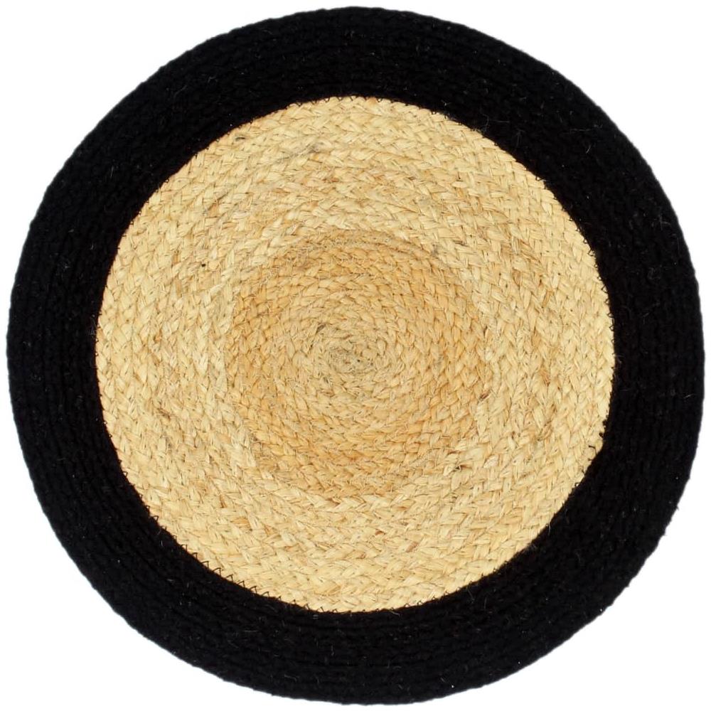 Tovagliette 6 Pz Naturale E Nero 38 Cm In Juta E Cotone - Foto 3