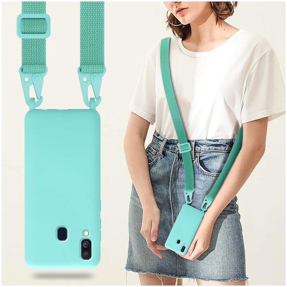 Catena Di Telefoni Cellulari Compatibile Con Samsung Galaxy A40 In Liquid Turchese - Coperchio Di Protezione In Silicone Con Cordino Regolabile In Lunghezza - Foto 6