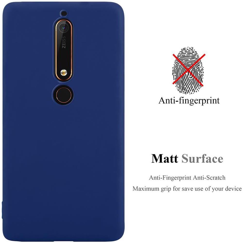 Custodia Compatibile Con Nokia 6 2018 / Nokia 6.1 In Candy Blu Scuro - Coperchio Protettivo In Silicone Tpu Flessibile - Foto 2