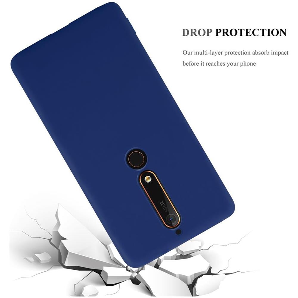 Custodia Compatibile Con Nokia 6 2018 / Nokia 6.1 In Candy Blu Scuro - Coperchio Protettivo In Silicone Tpu Flessibile - Foto 8