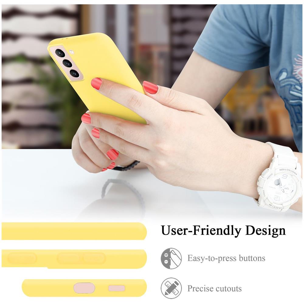 Custodia Compatibile Con Samsung Galaxy S21 In Liquid Giallo - Coperchio Protettivo In Silicone Tpu Flessibile - Foto 7