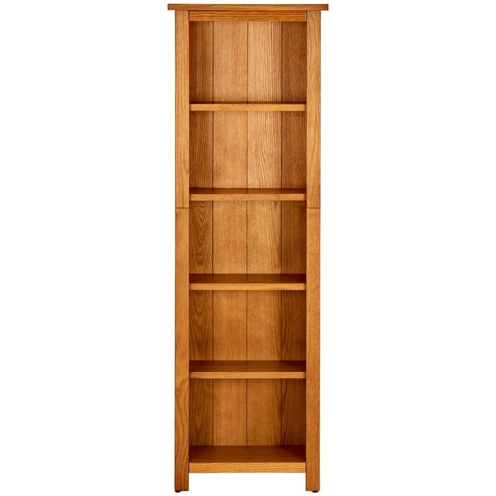 Libreria A 5 Ripiani 45x22x140 Cm In Legno Massello Di Rovere - Foto 2