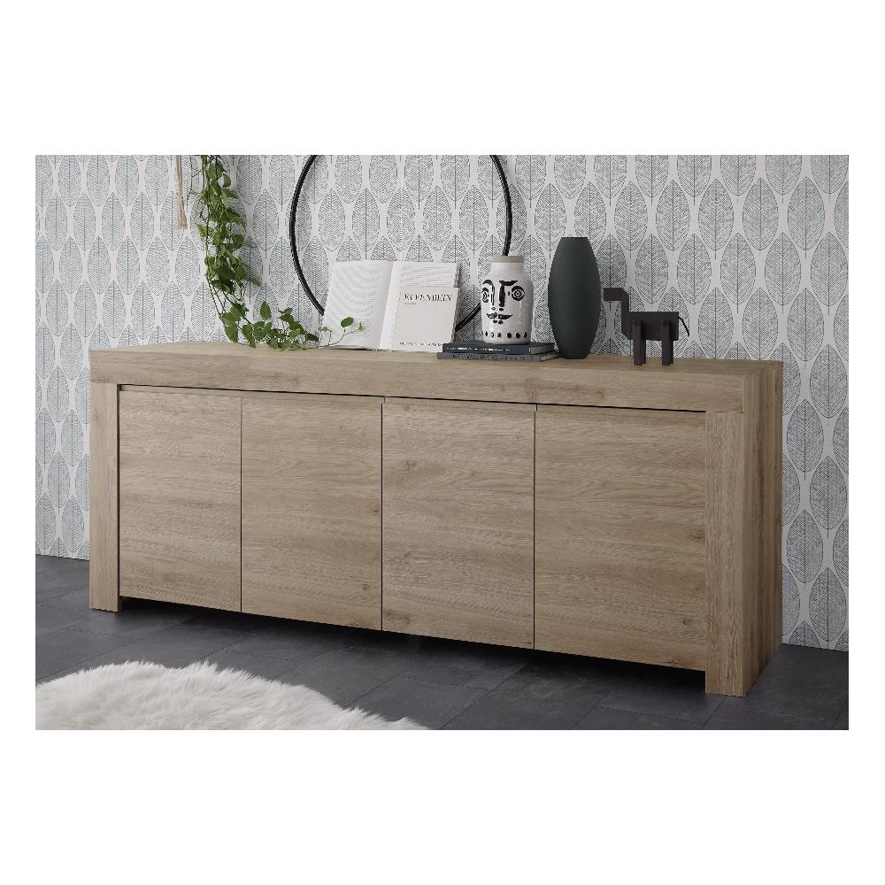 Mobile Multiuso Firenze - 4 Ante, Ripiani - Per Sala, Camera, Cucina, Ingresso - Legno In Truciolare Melaminico, 209,2 X 42 X 80,1 Cm - Foto 1