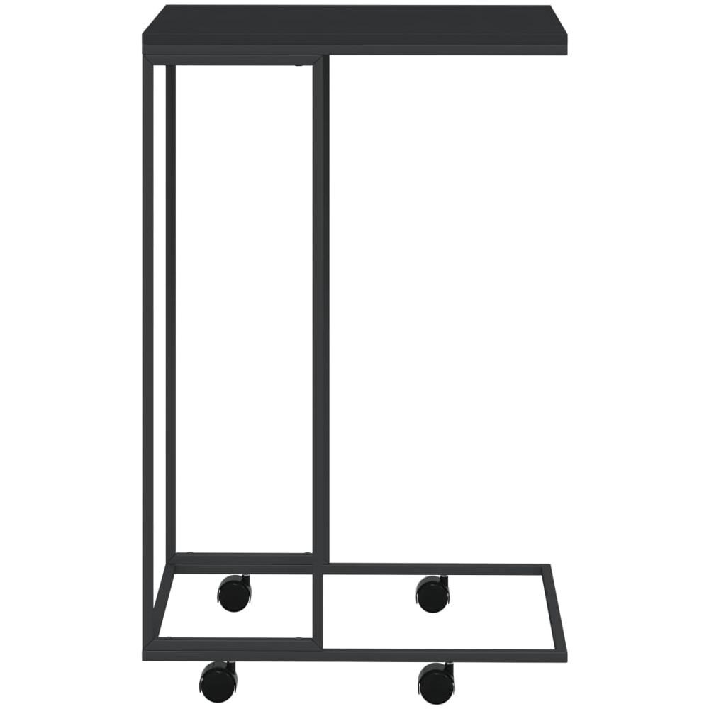 Tavolino Con Ruote Nero 40x30x63,5cm In Legno Ingegnerizzato - Foto 3
