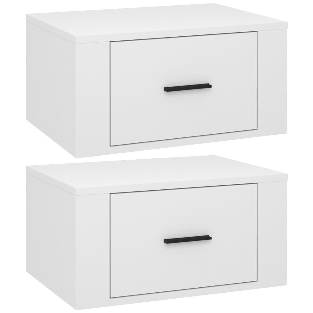 Comodini A Muro 2 Pz Bianco Lucido 50x36x25 Cm - Foto 2