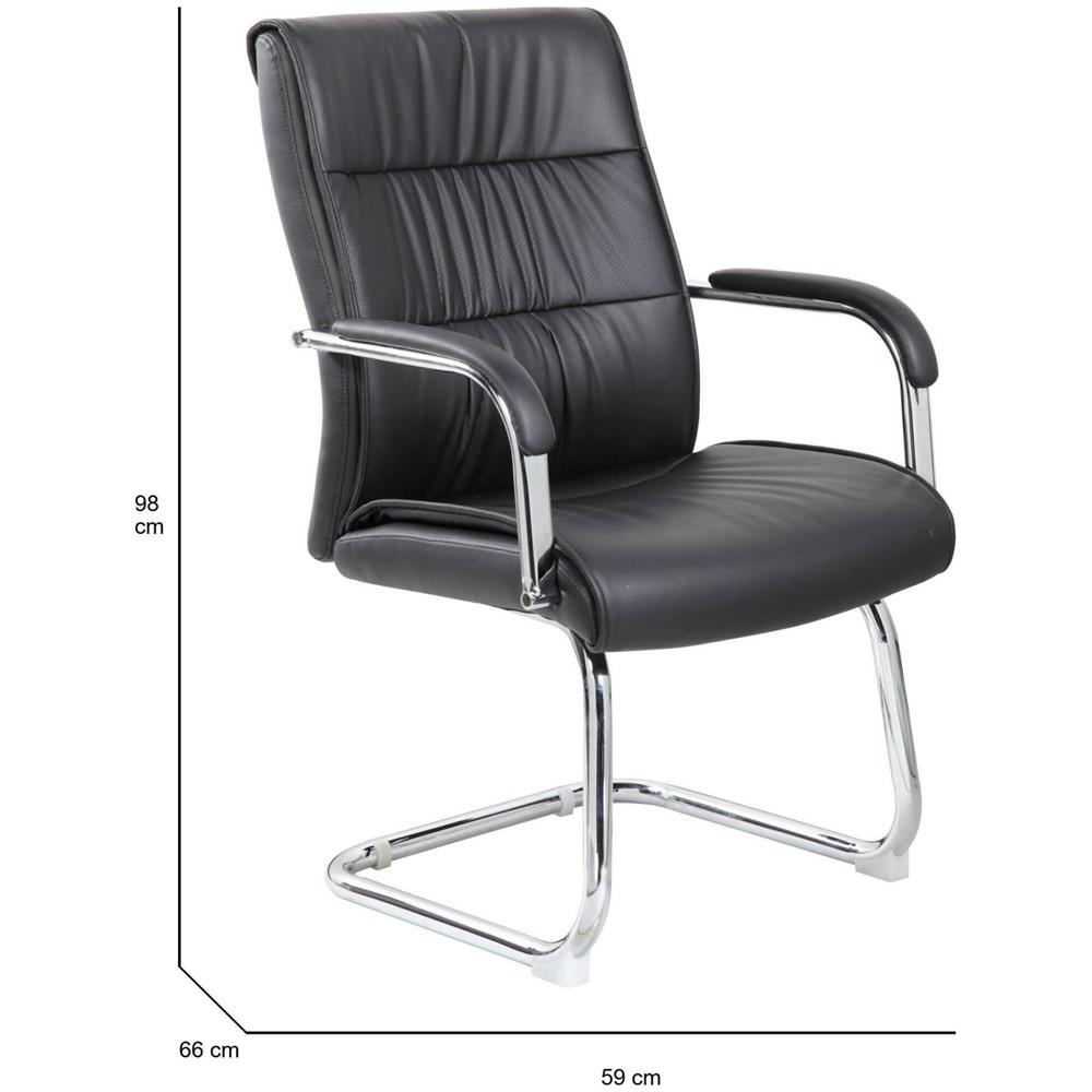 Sedia Da Ufficio Toowoomba, Seduta Sala Da Attesa Con Braccioli Per Ufficio, Seduta Ergonomica Da Attesa, 66x59h98 Cm, Nero - Foto 2