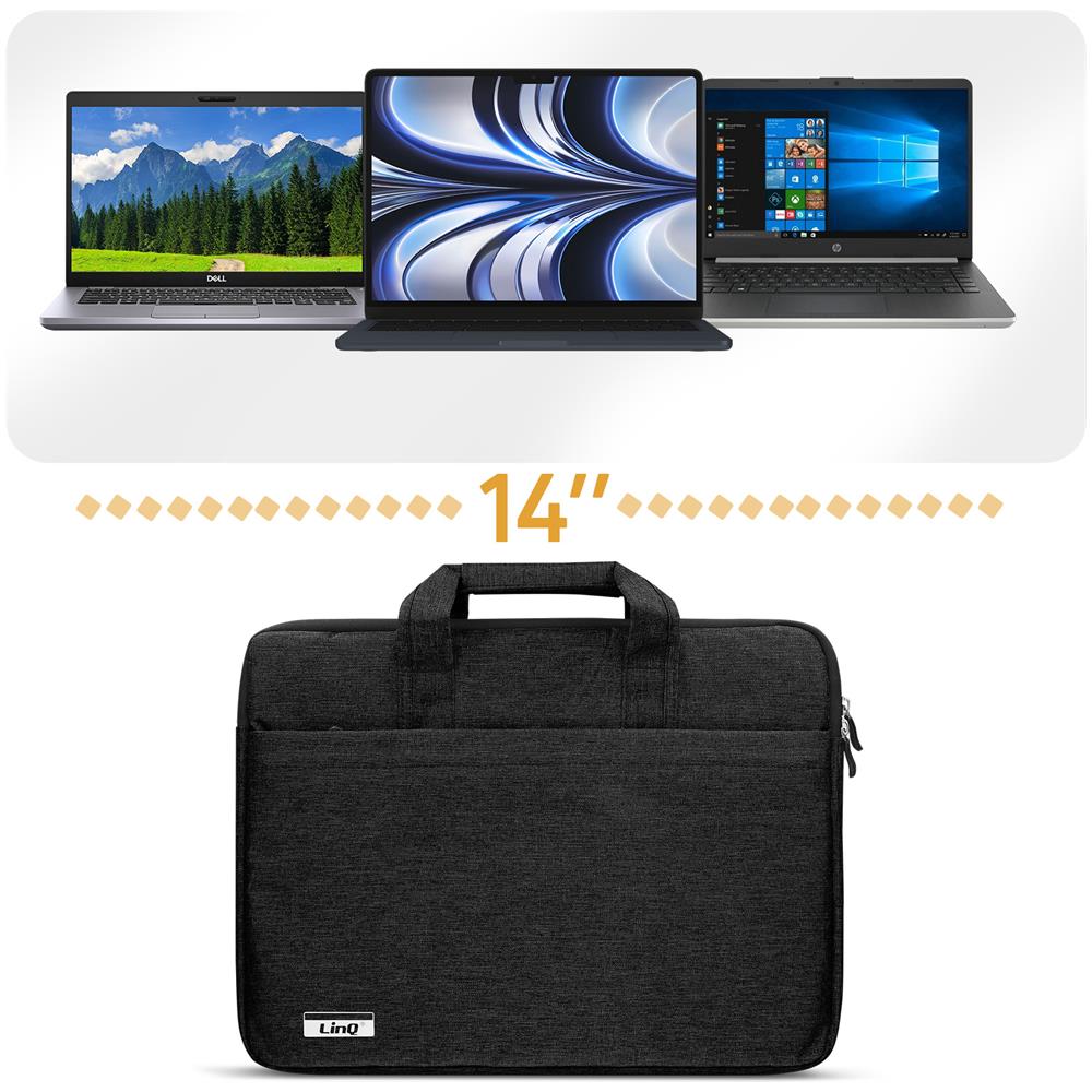 Borsa Per Computer Portatile Fino A 14 Pollici Impermeabile Nera - Foto 5