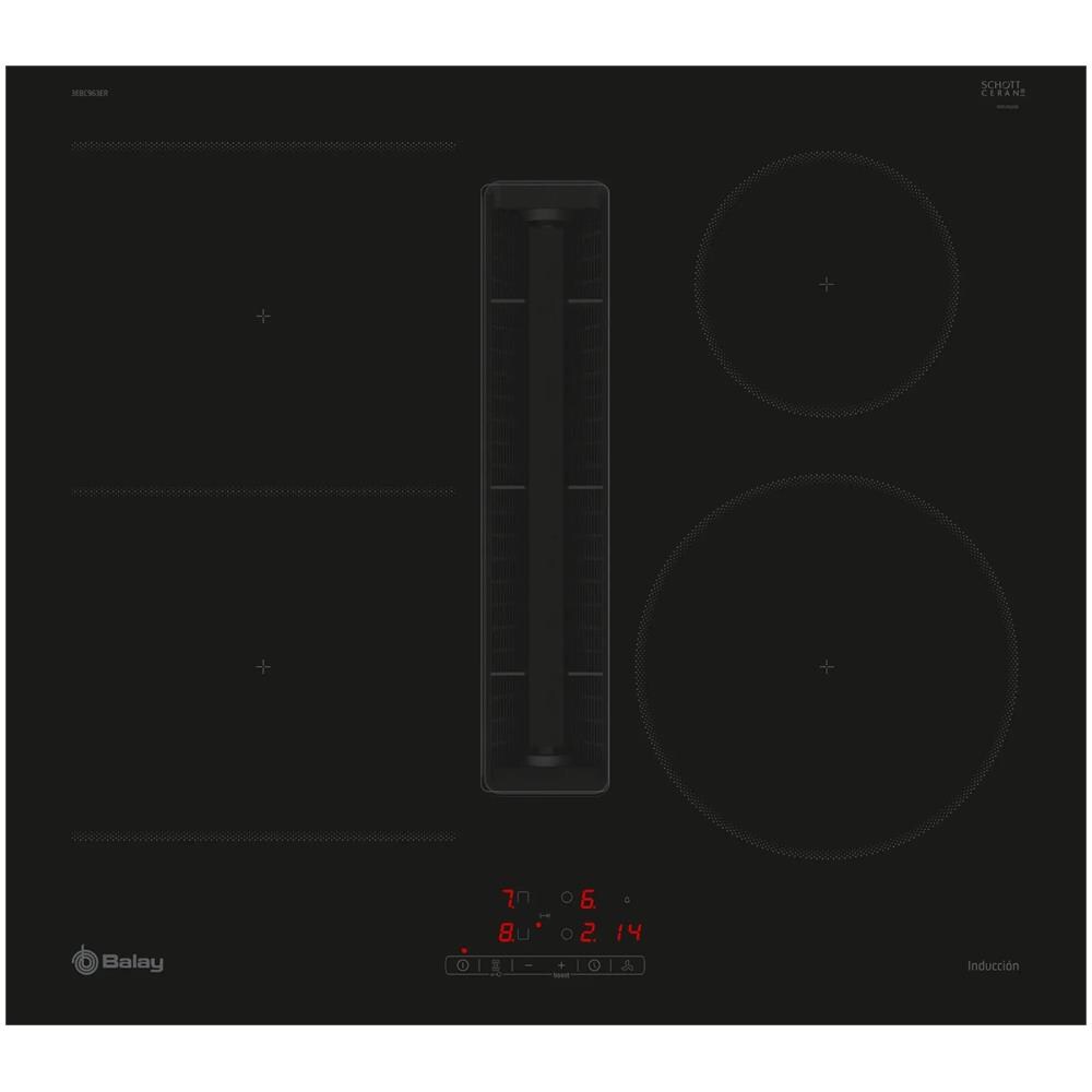 Piano Cottura 3EBC963ER a Induzione 4 Zone Cottura Cappa Aspirante da 59.2 cm Colore Nero - Foto 1